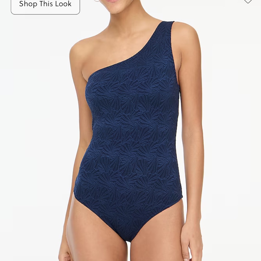 J. Crew Factory Textured one-shoulder one-piece swimsuit